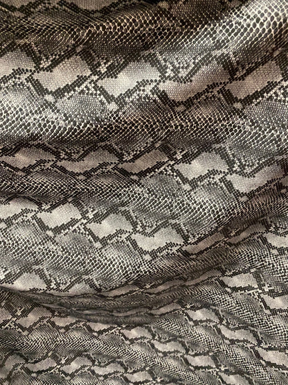 Cobra design Exotic serpent skin print on best quality of nylon spandex 4-way stretch 58/60” Sold by the YD. Ships Worldwide from Los CA.