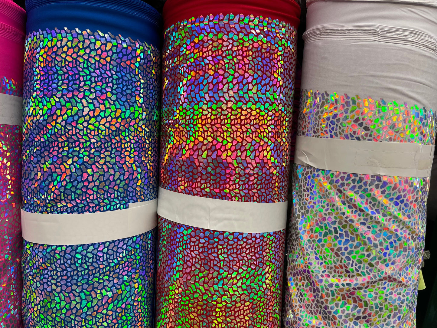 New Dragon Scales design iridescent sequins on best quality of nylon spandex 4-way stretch 58/60” Sold by the YD. Ships Worldwide