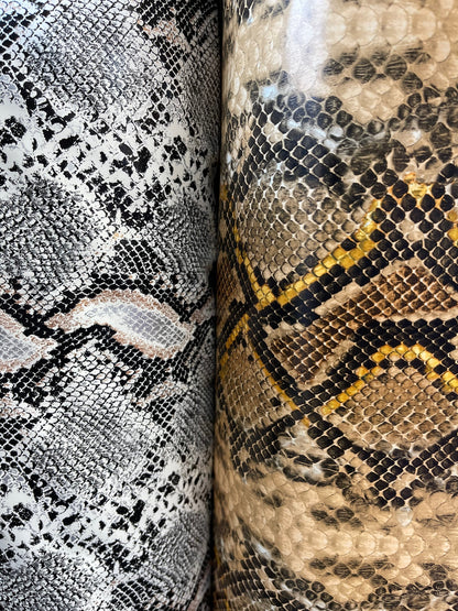 New Exotic animal print stretch shiny vinyl 2-way 58/60” Sold by the YD. Ships Worldwide from Los Angeles California USA.