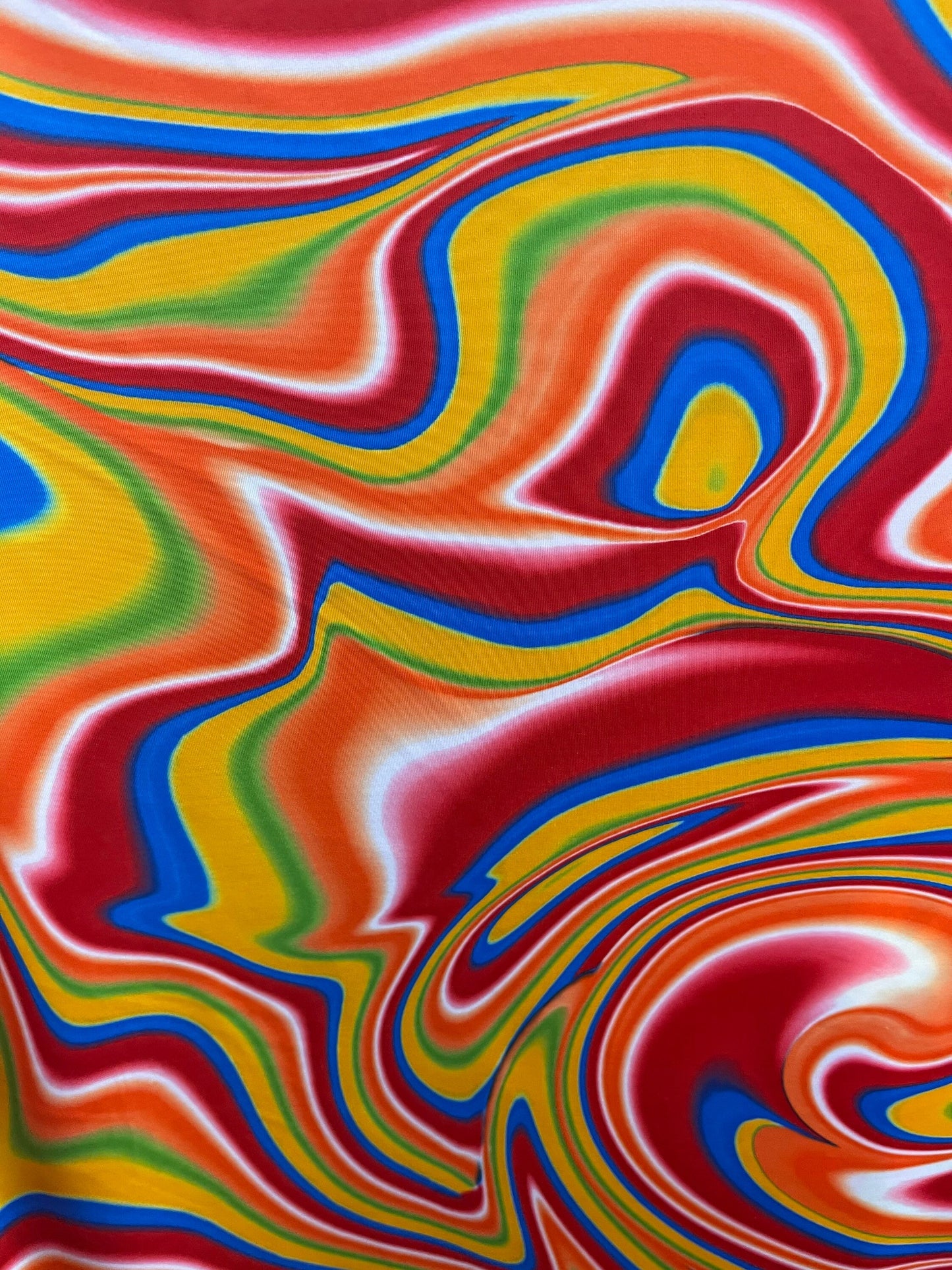 New abstract lava design multicolor print on best quality of nylon spandex 4-way stretch 58/60” Sold by the YD. Ships Worldwide from L.A CA