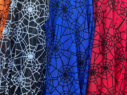 New Spider-Man design multicolors print on power mesh with flocking great quality of  nylon mesh 4-way stretch 58/60” Sold by the YD.