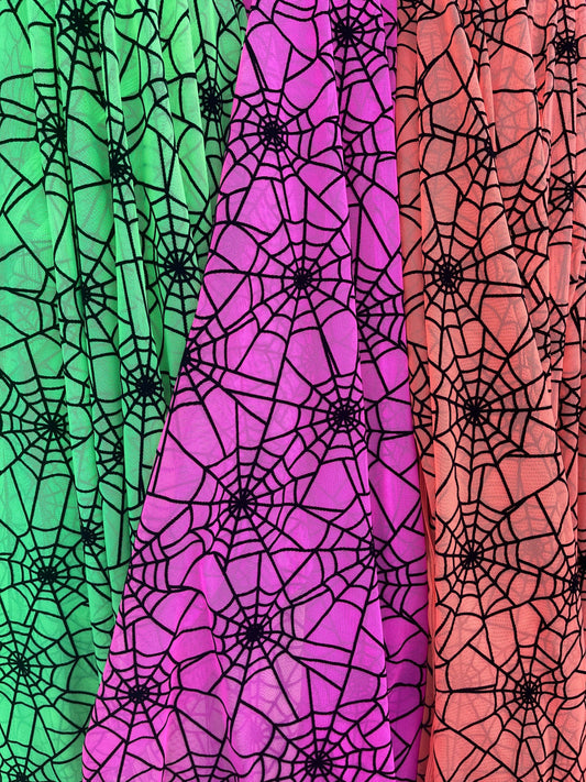 New Spider-Man design multicolors print on power mesh with flocking great quality of  nylon mesh 4-way stretch 58/60” Sold by the YD.