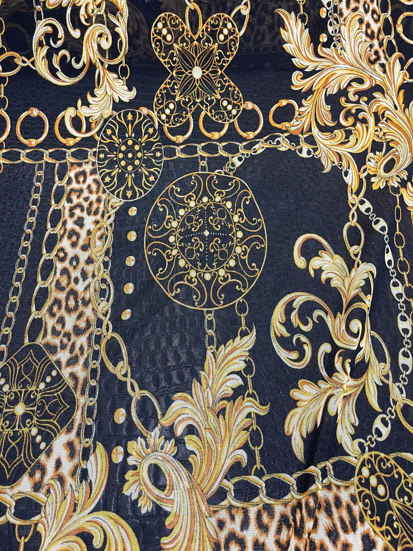 New Brand designer Black/Gold stretch mesh 4-way 58/60” Sold by the YD. Ships Worldwide from Los Angeles California USA