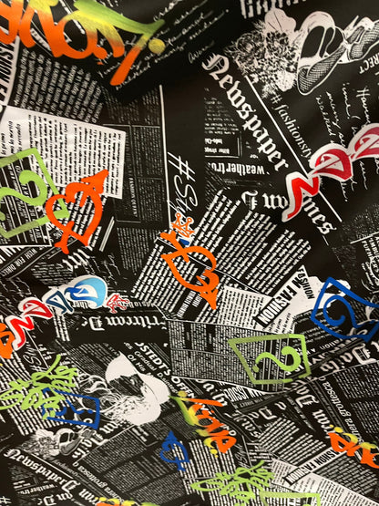 New Fashion Love news design print on best quality nylon spandex 4-way stretch 58/60” Sold by the YD. Ships Worldwide from Los Angeles CA