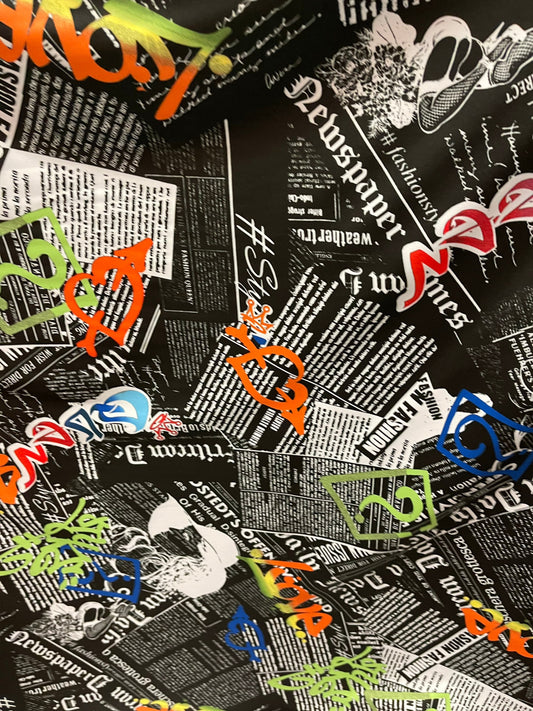 New Fashion Love news design print on best quality nylon spandex 4-way stretch 58/60” Sold by the YD. Ships Worldwide from Los Angeles CA