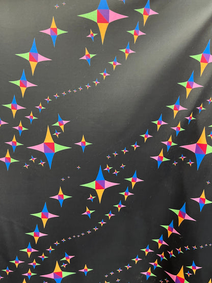 Stars design print on best quality of nylon spandex 4-way stretch 58/60” Sold by the YD. Ships Worldwide from Los Angeles California USA.