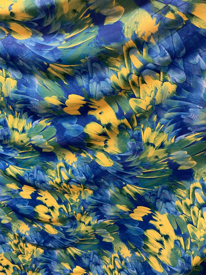 Exotic feathers design blue/green print on best quality of nylon spandex 4-way stretch 58/60” Sold by the YD. Ships Worldwide