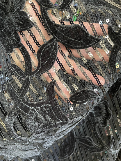 New Isabella flower design embroidered on stretch mesh 2-way stretch 55/57” Sold by the YD. Ships Worldwide from Los Angeles California USA.