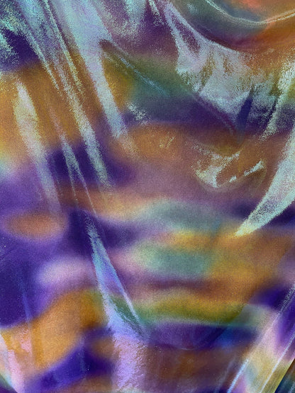 New Avatar iridescent metallic nylon spandex multicolor 4-way stretch 58/60” Sold by the YD. Ships Worldwide from Los Angeles cali