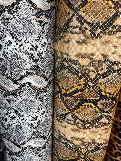 New Exotic animal print stretch shiny vinyl 2-way 58/60” Sold by the YD. Ships Worldwide from Los Angeles California USA.