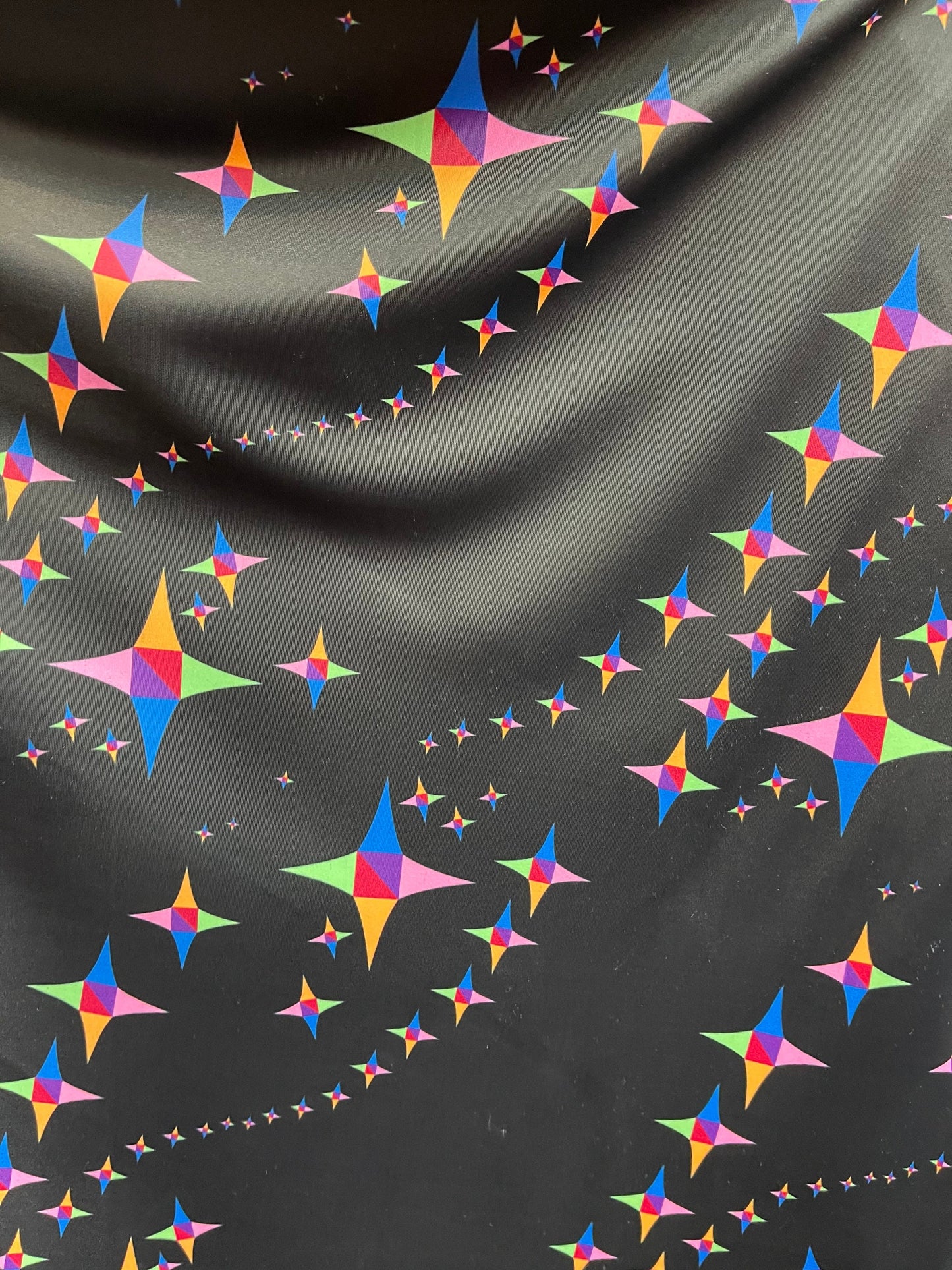 Stars design print on best quality of nylon spandex 4-way stretch 58/60” Sold by the YD. Ships Worldwide from Los Angeles California USA.