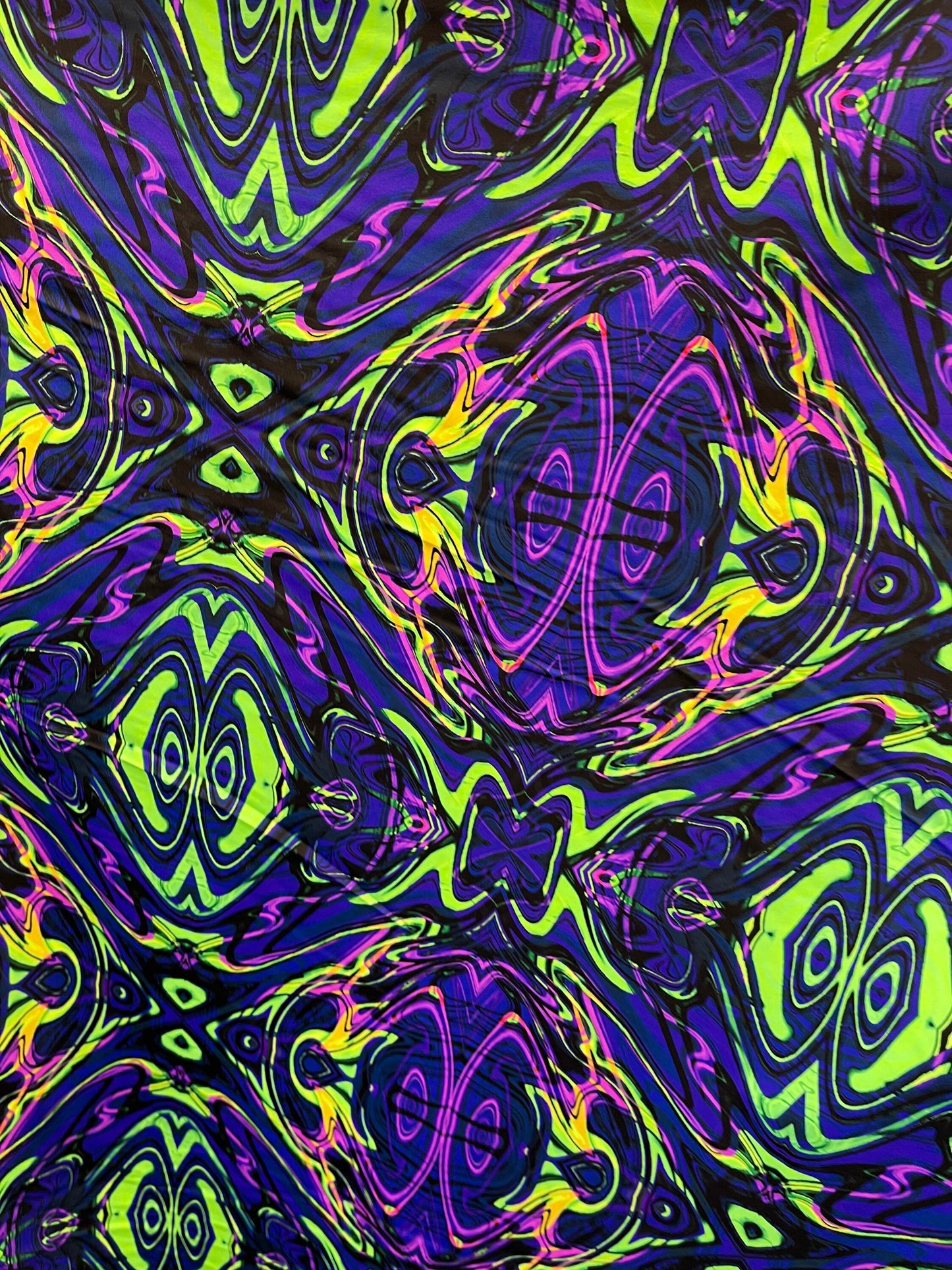 New abstract design purple/green print on best quality of nylon spandex 4-way stretch 58/60” Sold by the YD. Ships Worldwide from L.A