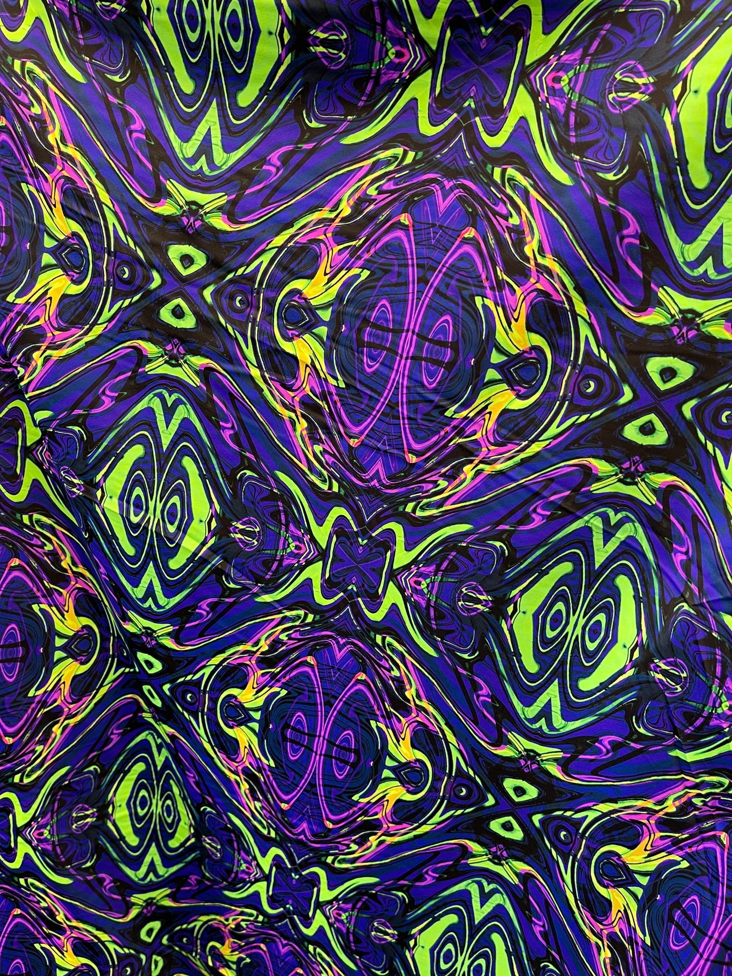 New abstract design purple/green print on best quality of nylon spandex 4-way stretch 58/60” Sold by the YD. Ships Worldwide from L.A