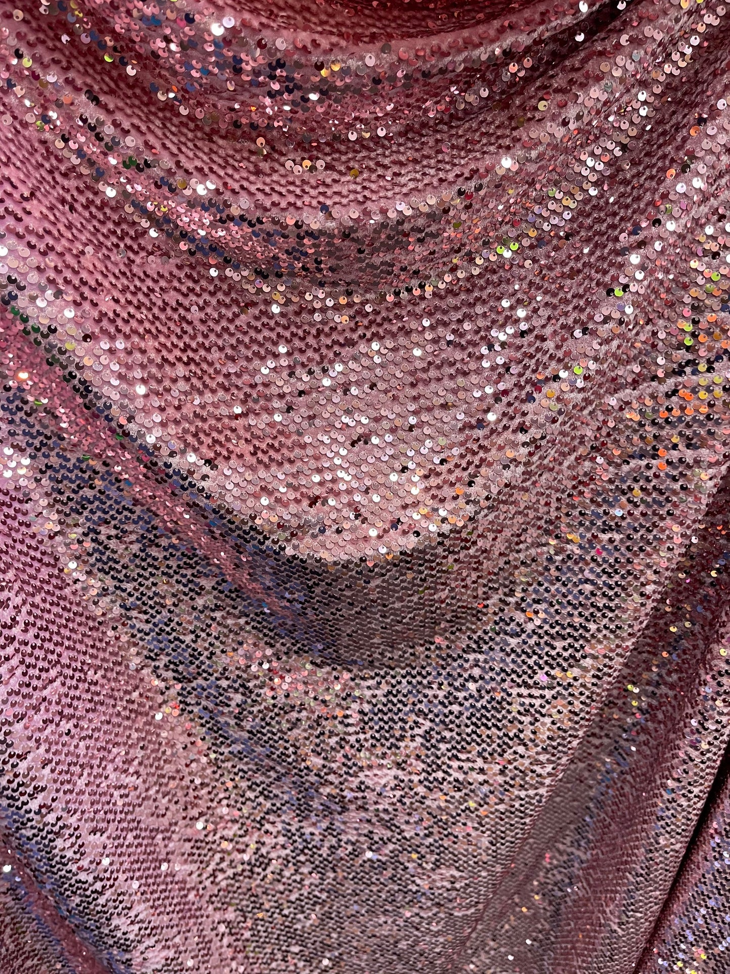 Luxury Dangling sequins embroidered on stretch velvet 2-way stretch vertically 58/60” Sold by the YD. Ships Worldwide from Los Angeles cali