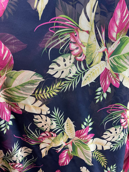 Hawaiian design print on power mesh 4-way stretch 58/60” Sold by the YD. Ships Worldwide from Los Angeles California USA.