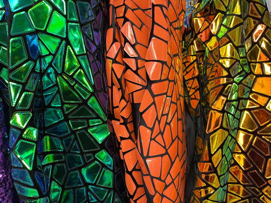 Luxury Geometric design embroidered on stretch velvet 2-way 58/60” Sold by the YD. Ships Worldwide from Los Angeles California USA.