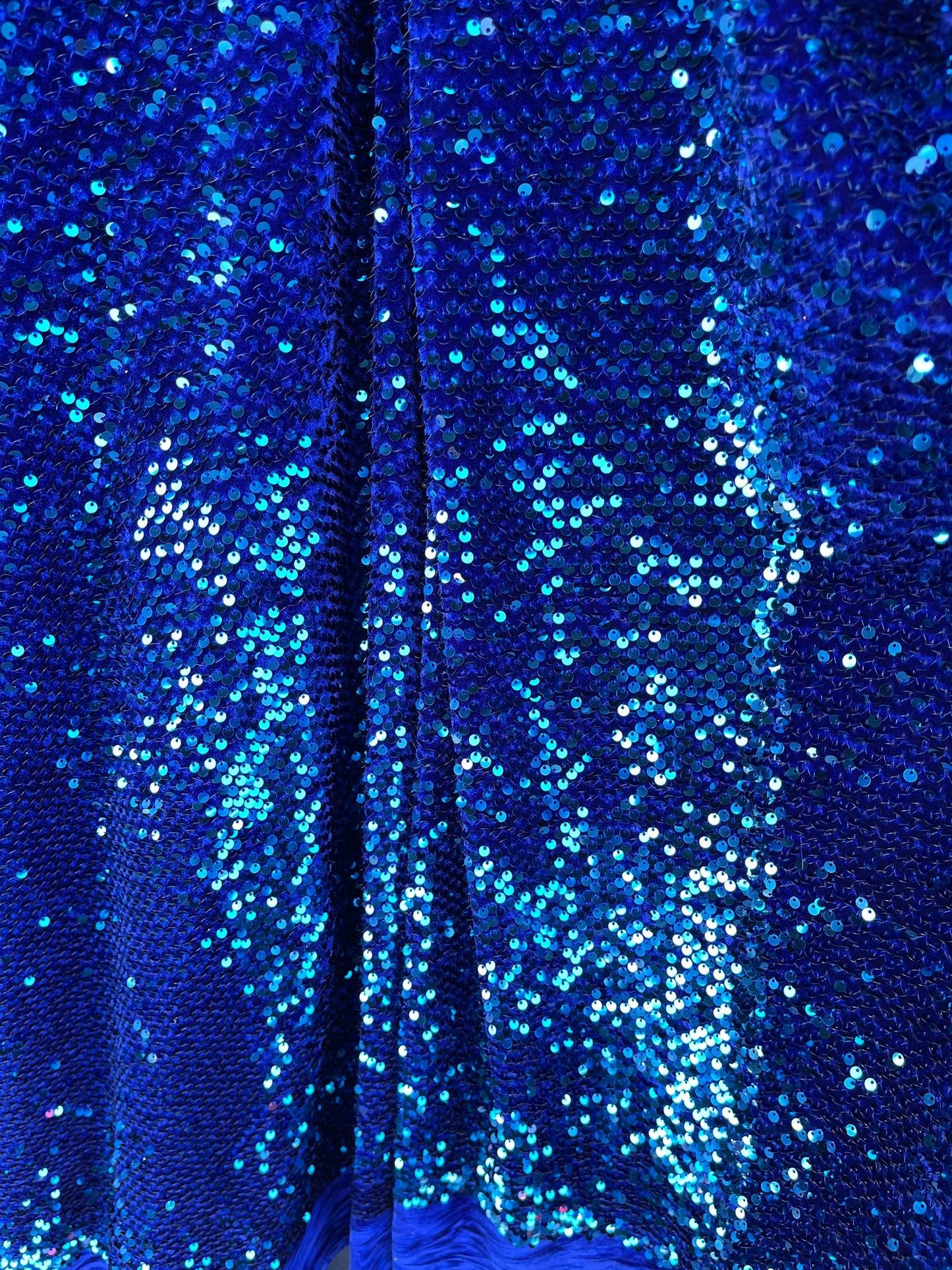 Luxury Dangling sequins embroidered on stretch velvet 2-way stretch vertically 58/60” Sold by the YD. Ships Worldwide from Los Angeles cali