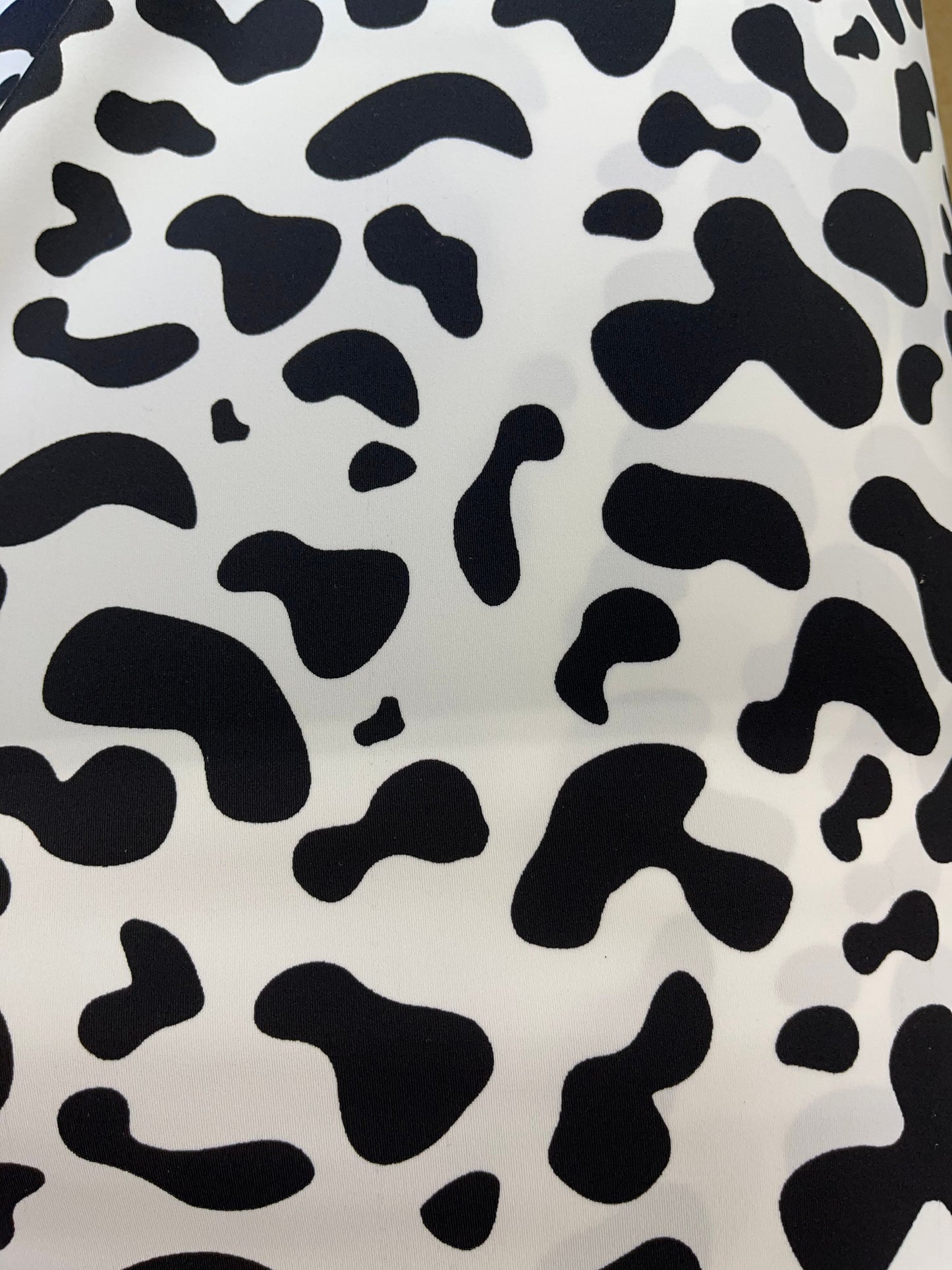New Exotic cow design White/black print on best quality of nylon spandex 4-way stretch 58/60” Sold by the YD. Ships Worldwide from Los Angel