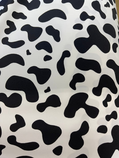 New Exotic cow design White/black print on best quality of nylon spandex 4-way stretch 58/60” Sold by the YD. Ships Worldwide from Los Angel