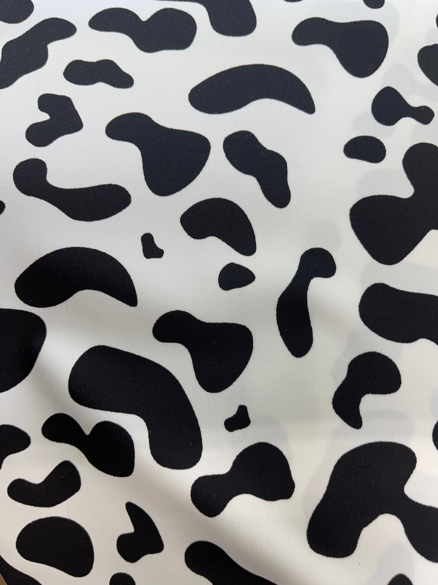 New Exotic cow design White/black print on best quality of nylon spandex 4-way stretch 58/60” Sold by the YD. Ships Worldwide from Los Angel
