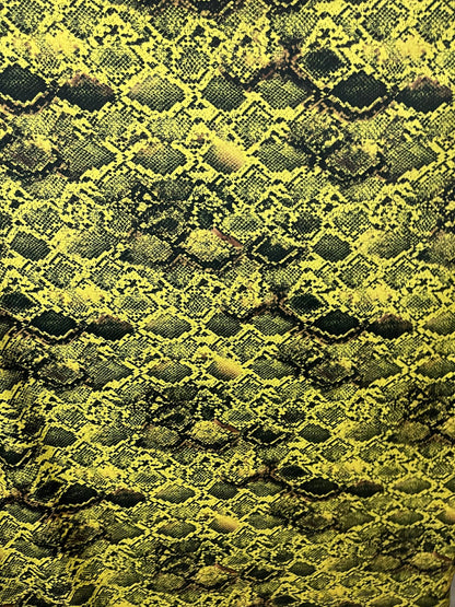 Python Snake design exotic animal print on best quality of nylon spandex 4-way stretch 58/60” Sold by the YD. Ships Worldwide from L.A CA