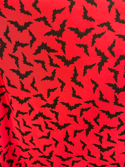 Bats design print on poly spandex lightweight  fabric 4-way stretch 58/60” Sold by the YD. Ships Worldwide from Los Ángeles California USA.