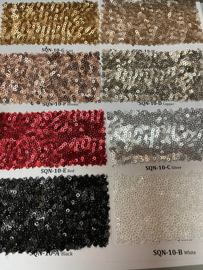 New cosmic mini over lapping dull sequins embroidered on stretch mesh 2-way stretch 54/55” Sold by the YD. Ships Worldwide from Los Angeles