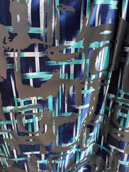 Modern abstract design burnout velvet 4-way stretch 58/60” Sold by the YD. Ships Worldwide from Los Ángeles California USA.