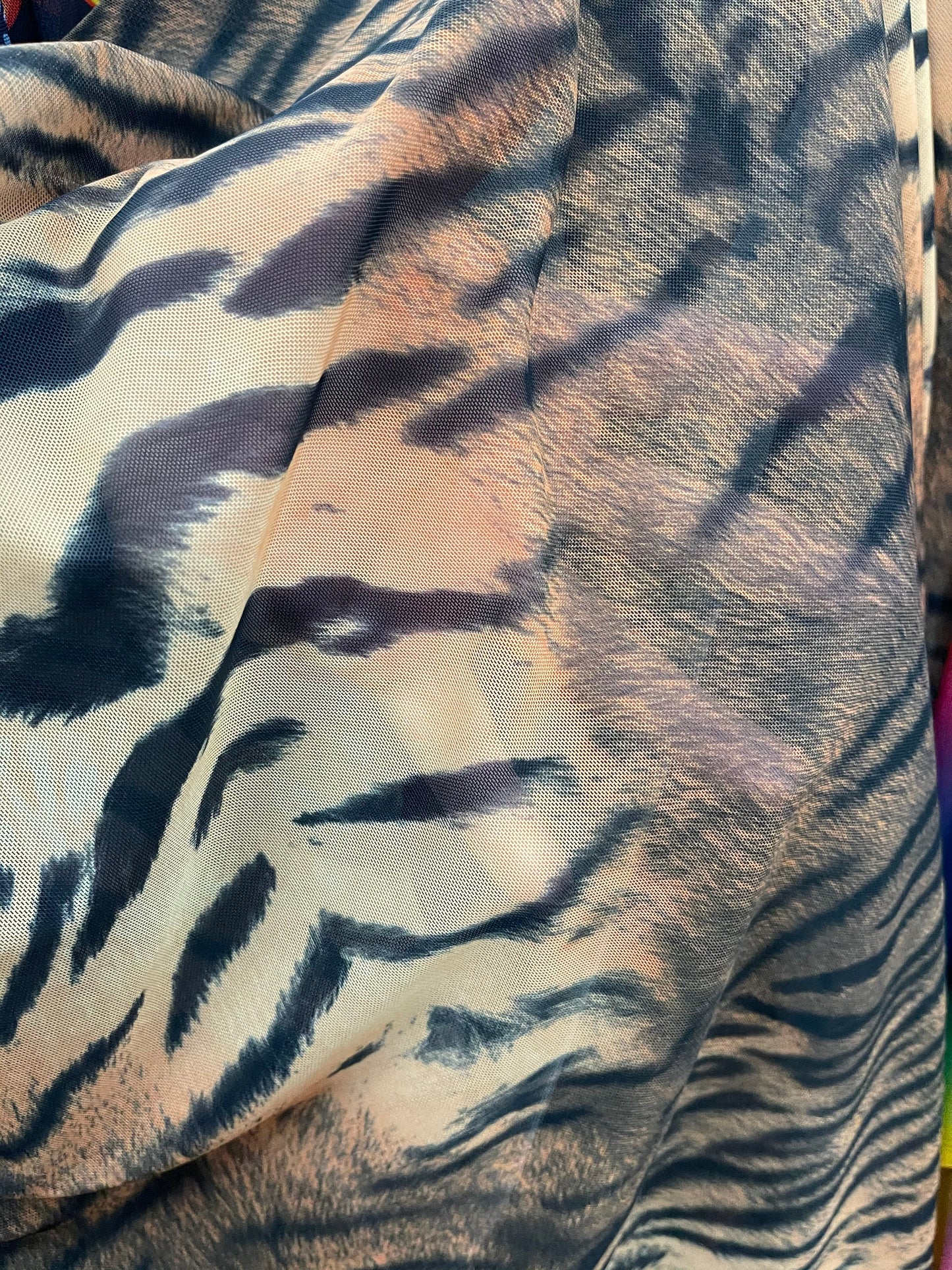 Exotic Tiger design print on great quality of power mesh 4-way stretch 58/60” Sold by the YD. Ships Worldwide from Los Angeles California US