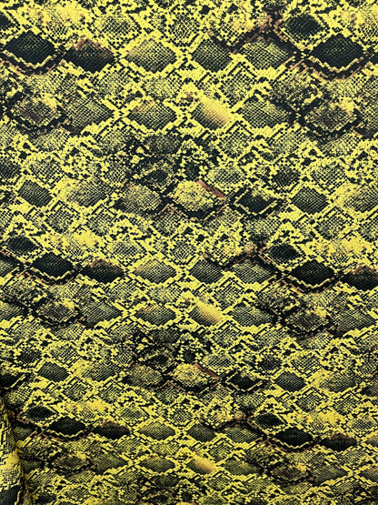 Python Snake design exotic animal print on best quality of nylon spandex 4-way stretch 58/60” Sold by the YD. Ships Worldwide from L.A CA