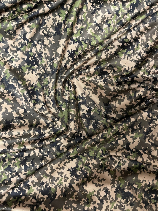 Digital camouflage design print on great quality of nylon spandex 4-way stretch 58/60” Sold by the YD. Ships Worldwide from Los Angeles CA