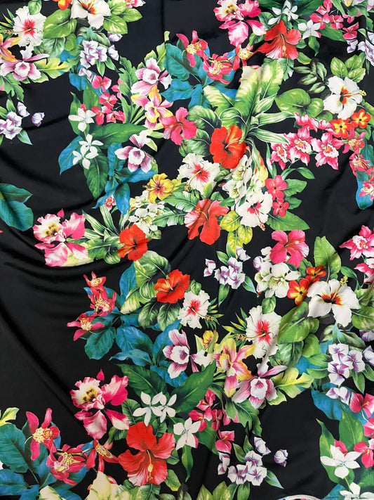 New floral design print on great quality of nylon spandex 4-way stretch 58/60” Sold by the YD. Ships Worldwide from Los Angeles California