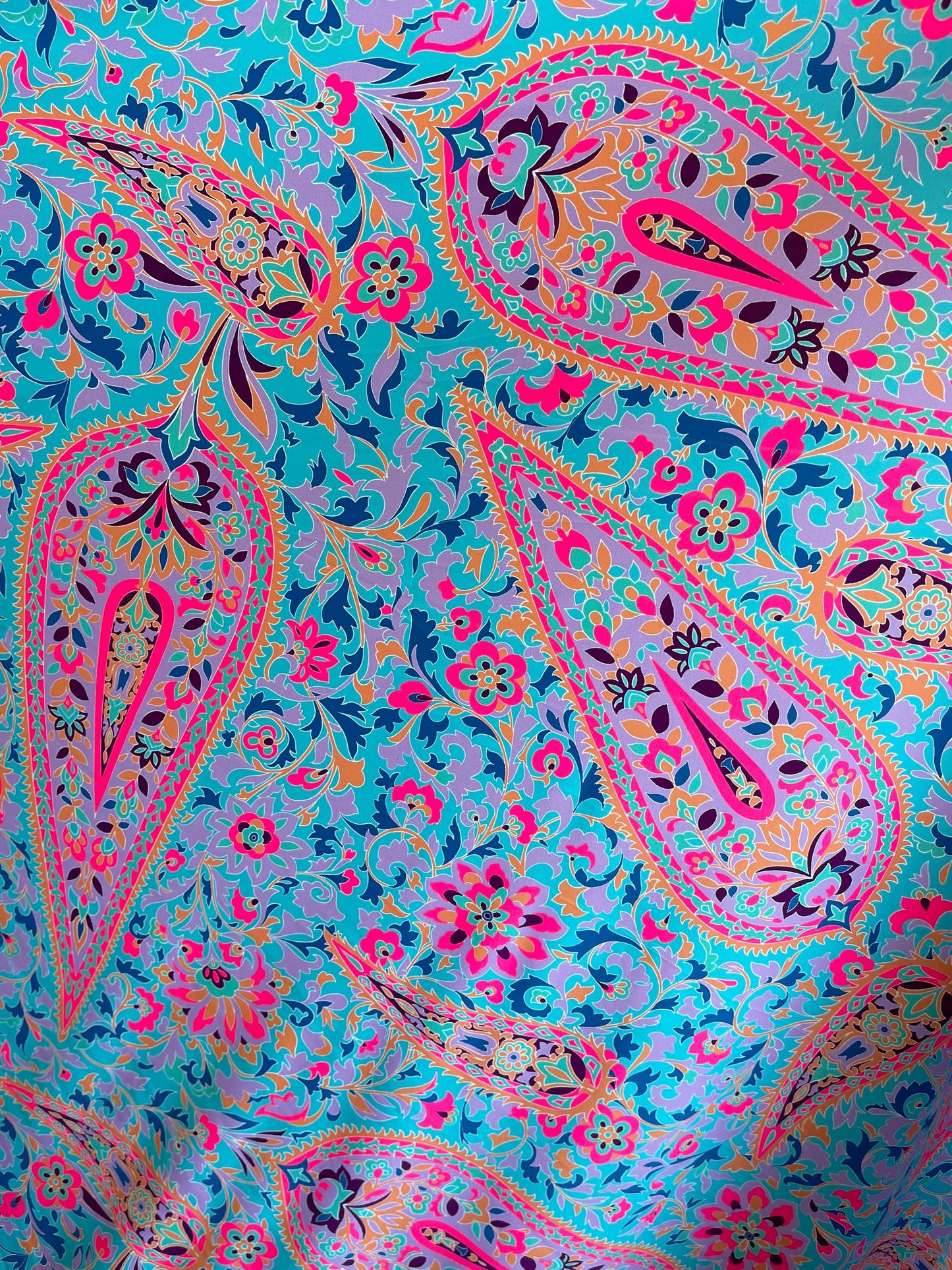 Paisley design Multicolor print on great quality of nylon spandex 4-way stretch 58/60” Sold by the YD. Ships Worldwide from Los Angeles CA