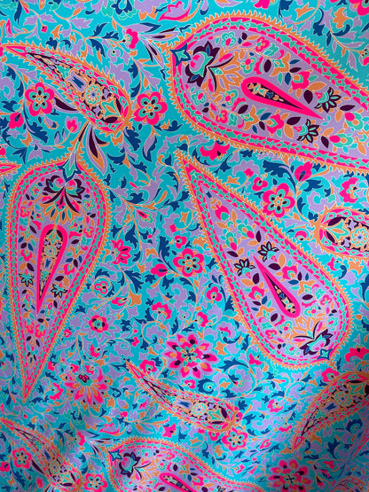 Paisley design Multicolor print on great quality of nylon spandex 4-way stretch 58/60” Sold by the YD. Ships Worldwide from Los Angeles CA