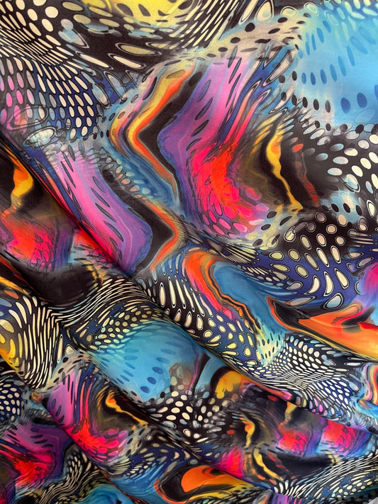 Safari design multicolor print on great quality of stretch nylon spandex 4-way stretch 58/60” Sold by the YD. Ships Worldwide from L.A CA