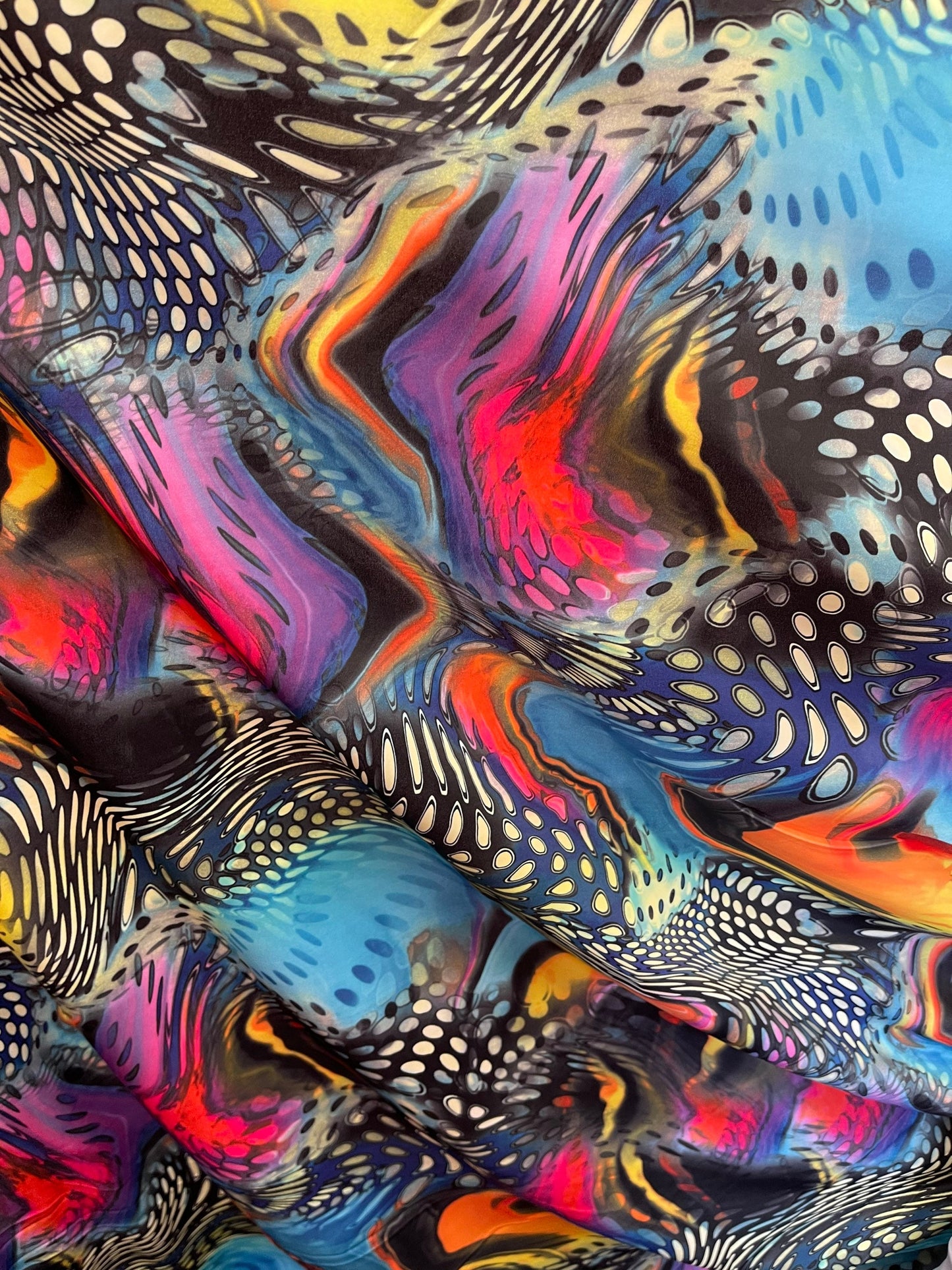 Safari design multicolor print on great quality of stretch nylon spandex 4-way stretch 58/60” Sold by the YD. Ships Worldwide from L.A CA