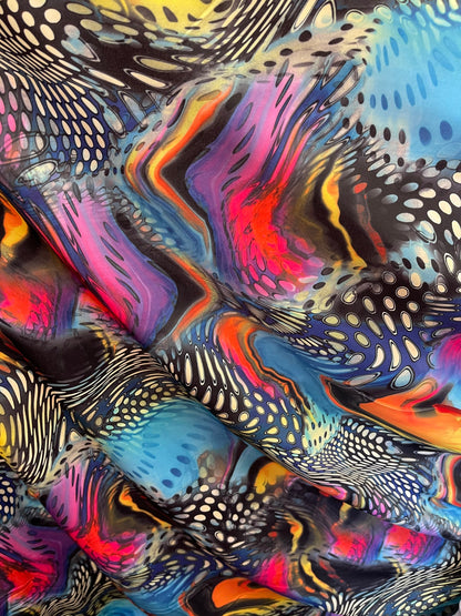 Safari design multicolor print on great quality of stretch nylon spandex 4-way stretch 58/60” Sold by the YD. Ships Worldwide from L.A CA