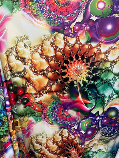 New avatar design print on nylon spandex 4way stretch 58/60” Sold by the YD. Ships worldwide from Los Angeles California USA.