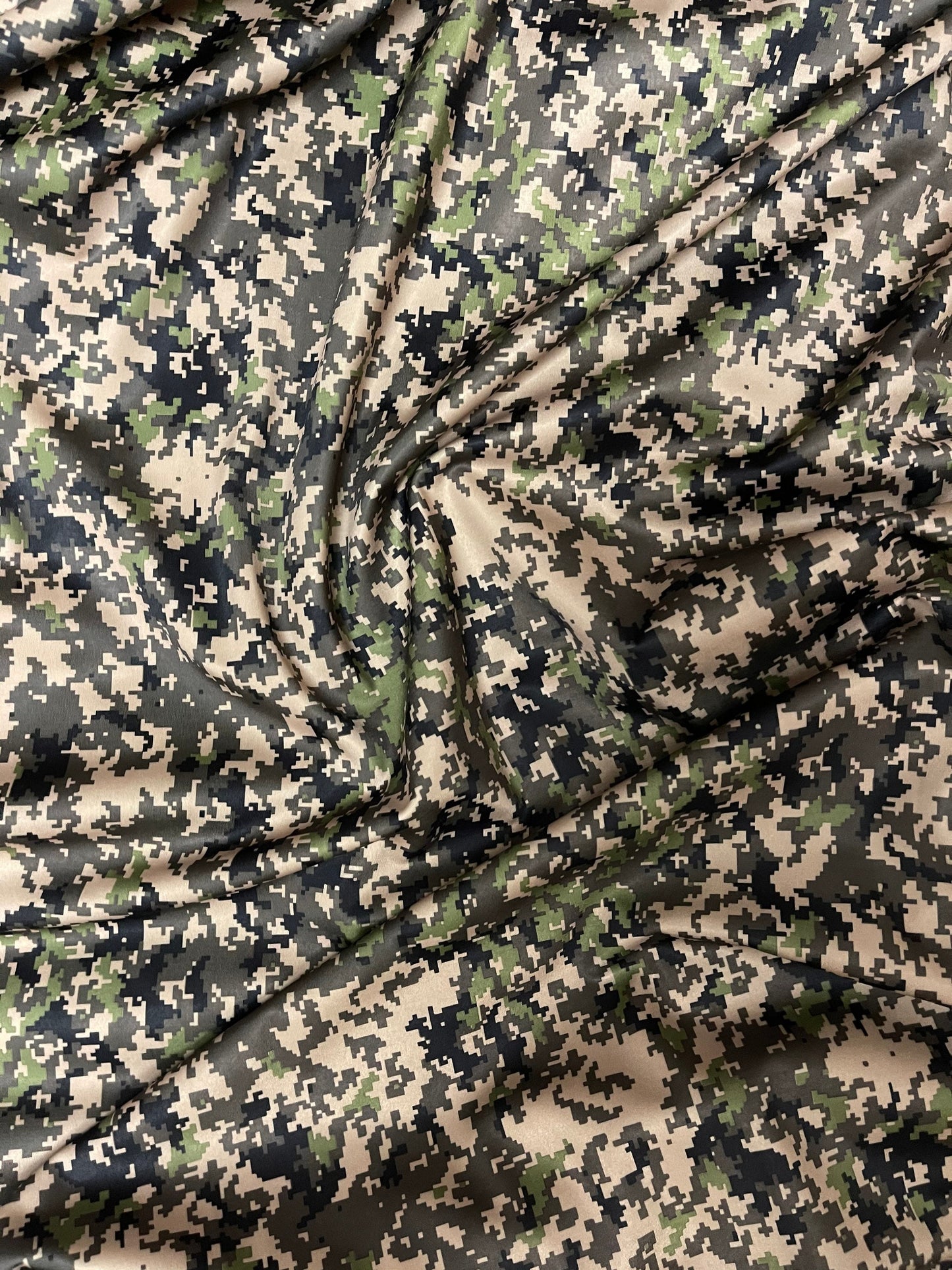 Digital camouflage design print on great quality of nylon spandex 4-way stretch 58/60” Sold by the YD. Ships Worldwide from Los Angeles CA