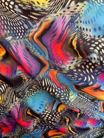 Safari design multicolor print on great quality of stretch nylon spandex 4-way stretch 58/60” Sold by the YD. Ships Worldwide from L.A CA