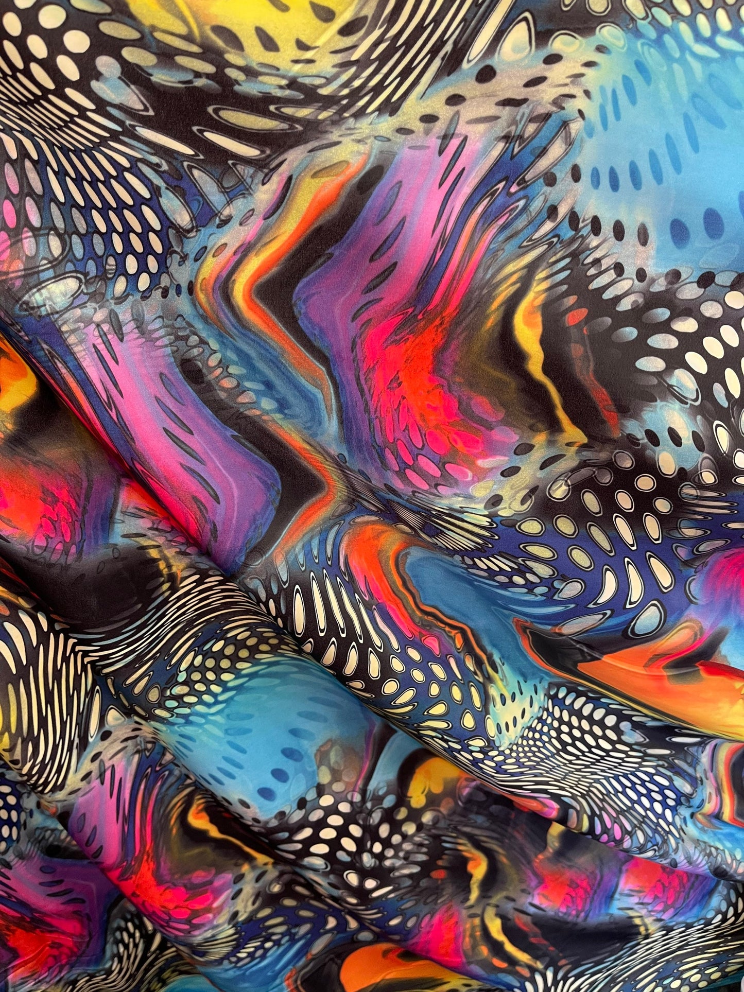 Safari design multicolor print on great quality of stretch nylon spandex 4-way stretch 58/60” Sold by the YD. Ships Worldwide from L.A CA