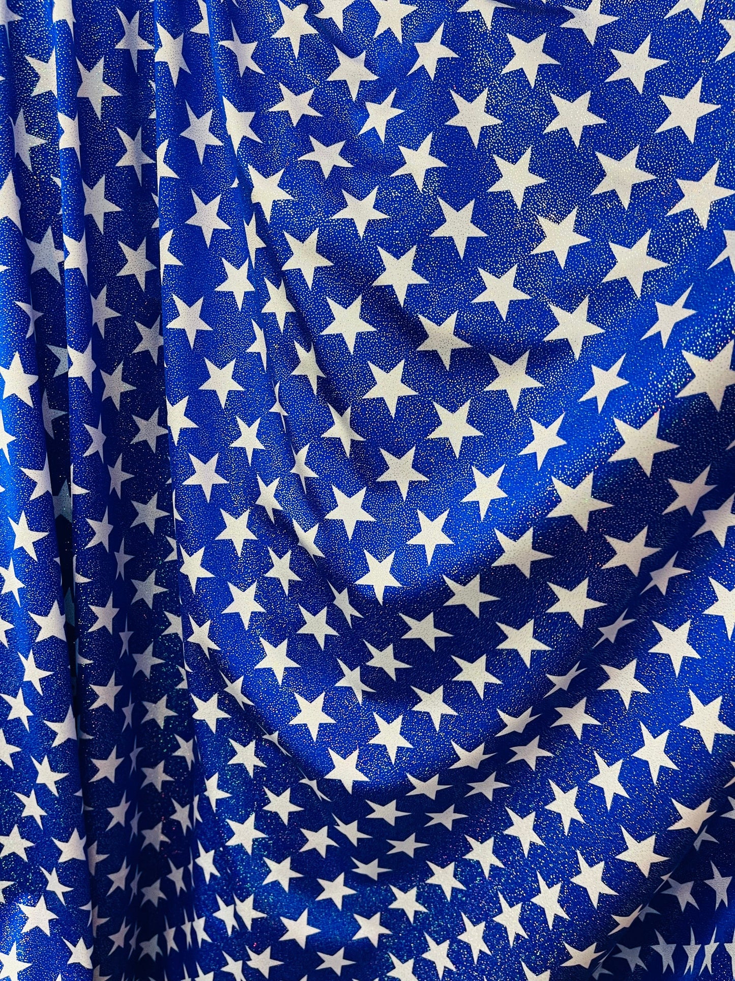 Stars design with foggy foil all over best quality of nylon spandex 4-way stretch 58/60” Sold by the YD. Ships Worldwide from Los Ángeles CA