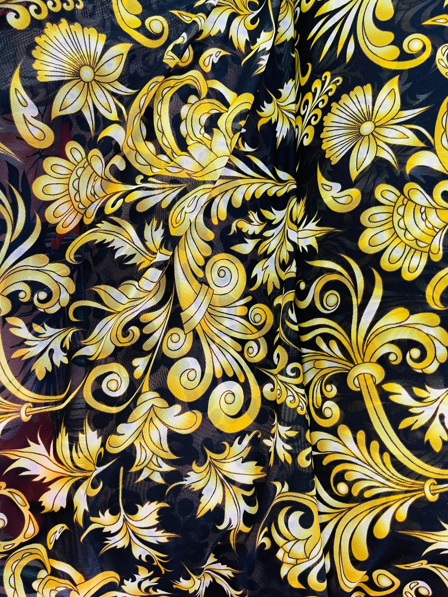 New Victoria design print on best quality of nylon power mesh 4-way stretch 58/60” Sold by the YD. Ships Worldwide from Los Angeles CA