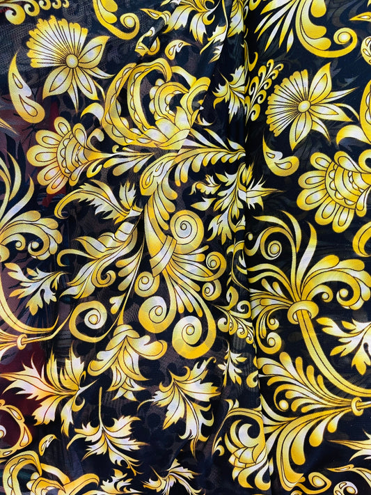 New Victoria design print on best quality of nylon power mesh 4-way stretch 58/60” Sold by the YD. Ships Worldwide from Los Angeles CA