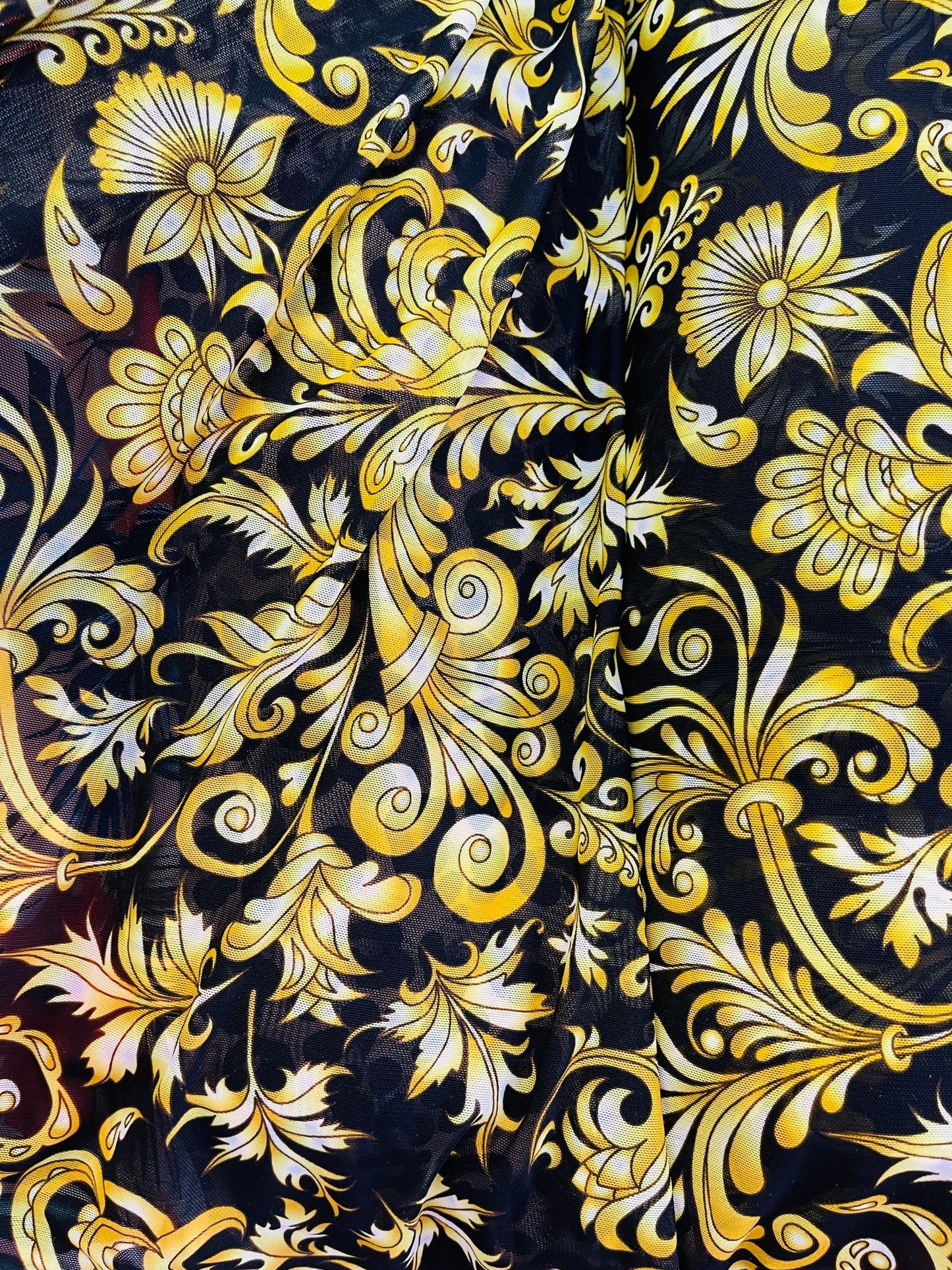 New Victoria design print on best quality of nylon power mesh 4-way stretch 58/60” Sold by the YD. Ships Worldwide from Los Angeles CA