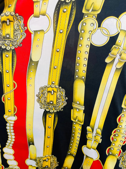 New belts fashion design print on poly spandex 4-way stretch 58/60” Sold by the YD. Ships Worldwide from Los Angeles California USA.