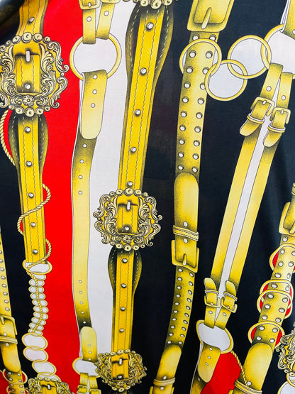 New belts fashion design print on poly spandex 4-way stretch 58/60” Sold by the YD. Ships Worldwide from Los Angeles California USA.