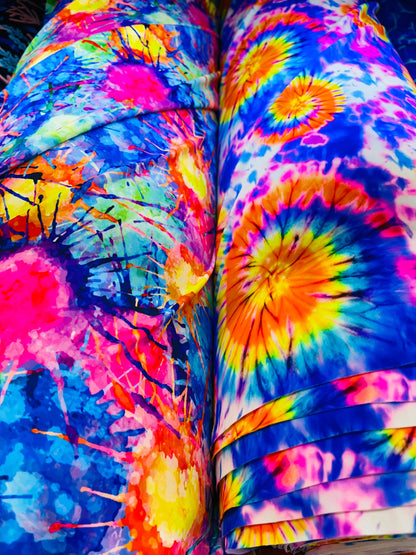New abstract design Tie dye nylon spandex best quality in the market 4-way stretch 58/60” Sold by the YD. Ships Worldwide from Los Angeles