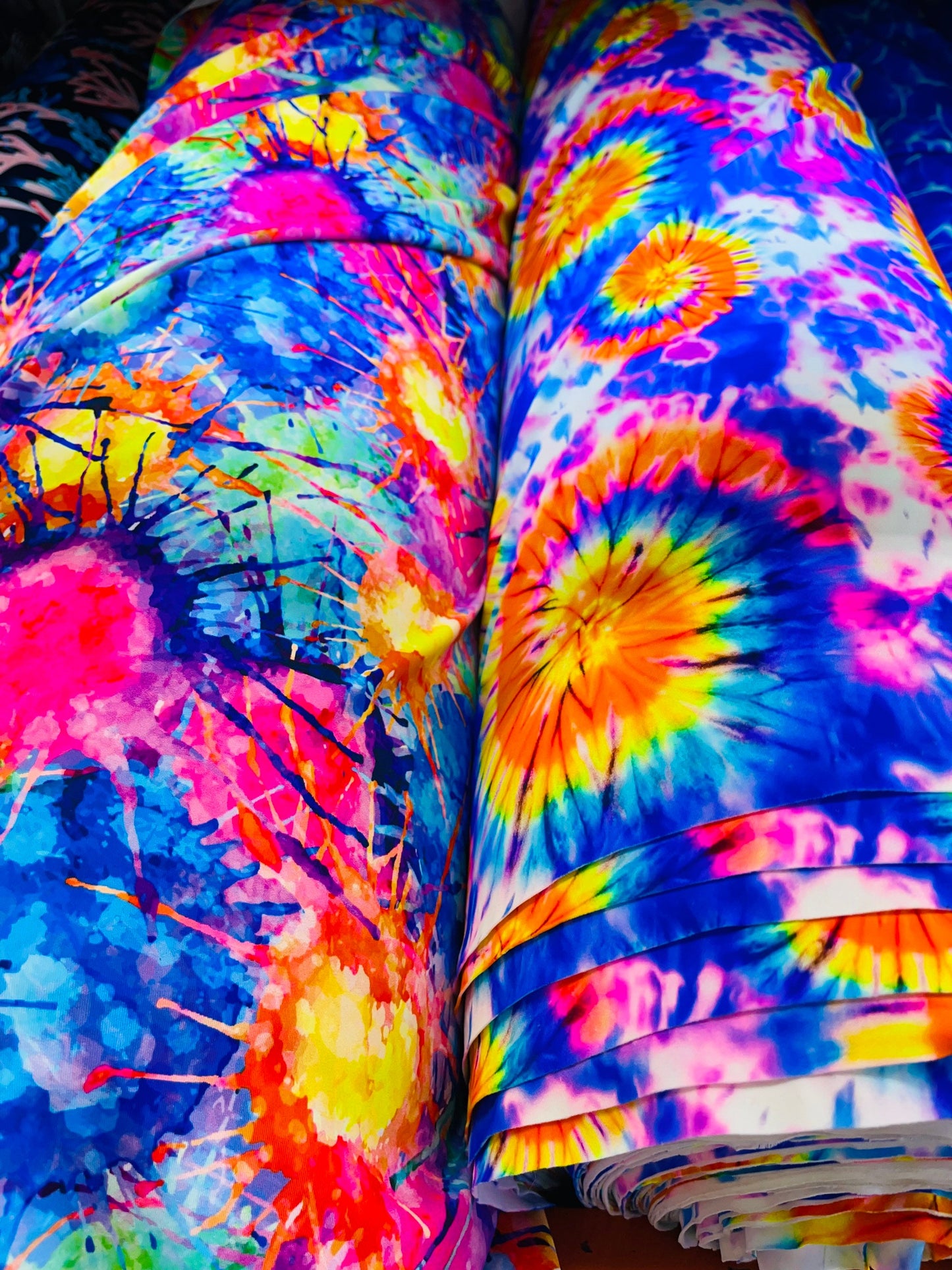 New abstract design Tie dye nylon spandex best quality in the market 4-way stretch 58/60” Sold by the YD. Ships Worldwide from Los Angeles