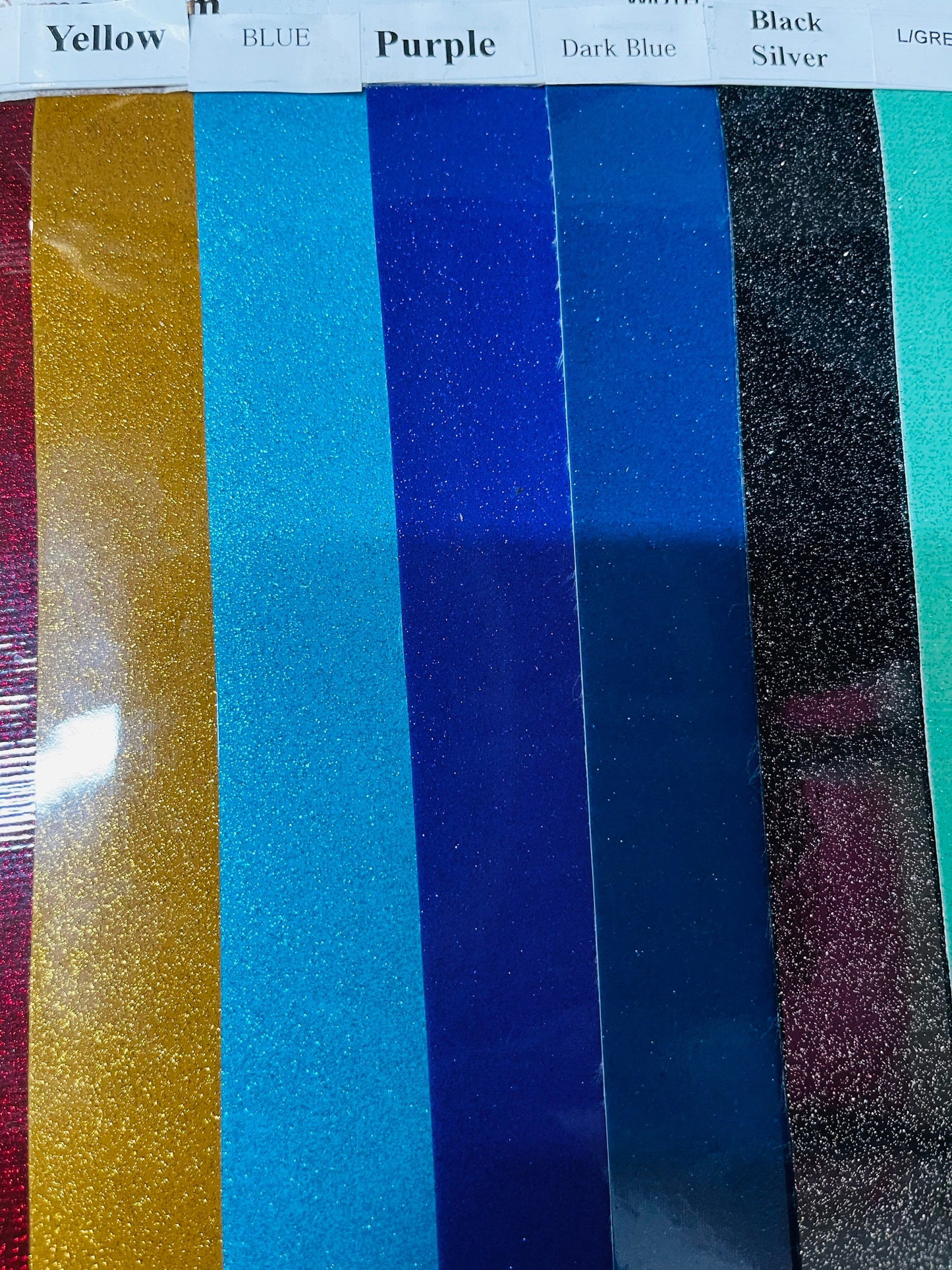 New Glitter vinyl quality leather PU & PVC metallic vinyl non stretch 58/60” Sold by the YD. Ships Worldwide from Los Angeles California